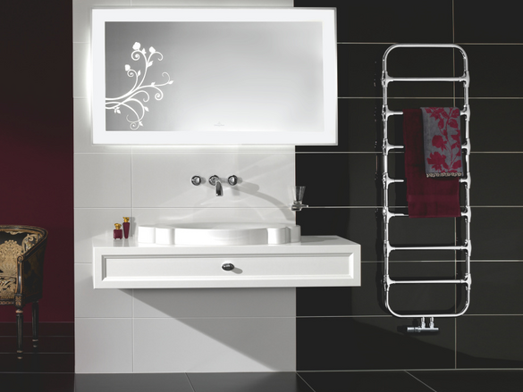 Rendering Zehnder Nobis Decorative radiator Angled view