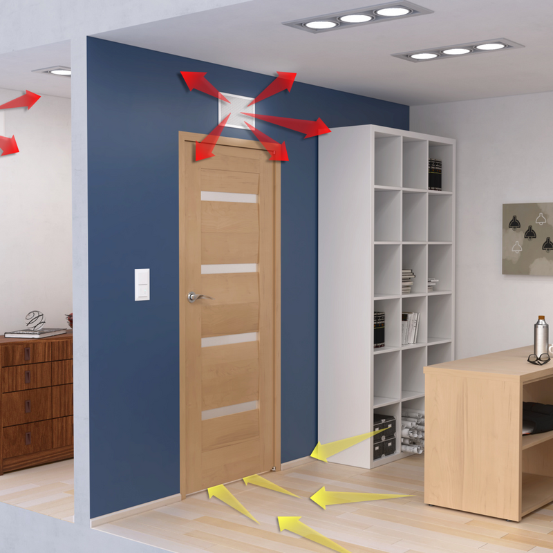 Rendering Zehnder ComfoDuct Attivo Comfortable indoor ventilation Angled view