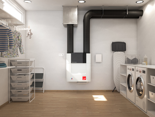 Zehnder_CSY_ComfoAirQ-Option-Box_Millieu_basement Rendering Zehnder Option Box V2 / V2 Lite Comfortable indoor ventilation