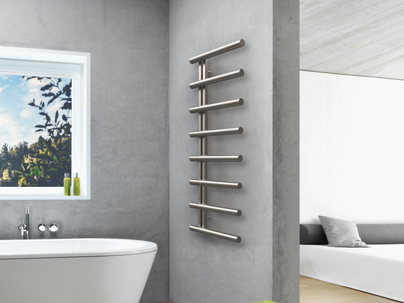 Chime, Studio Collection, new finishes, N211, straight PVD, brushed black chrome, Milieu, bathroom
